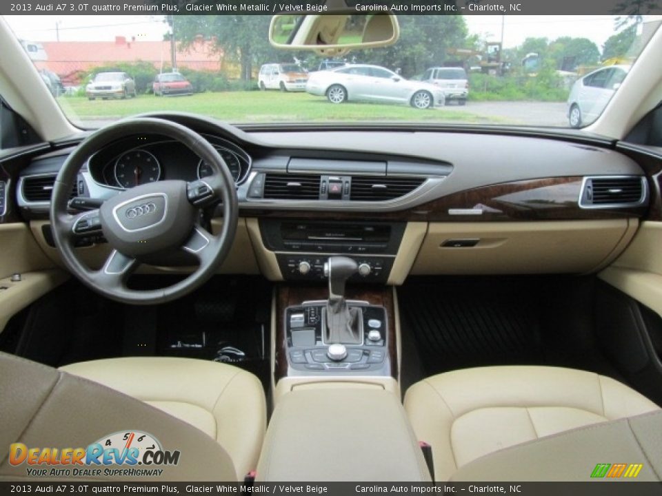 2013 Audi A7 3.0T quattro Premium Plus Glacier White Metallic / Velvet Beige Photo #13