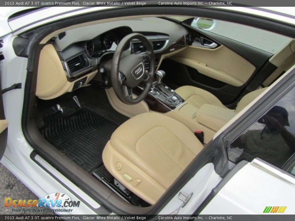 2013 Audi A7 3.0T quattro Premium Plus Glacier White Metallic / Velvet Beige Photo #17