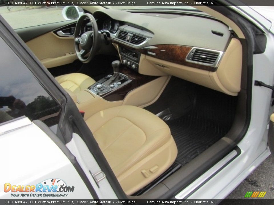 2013 Audi A7 3.0T quattro Premium Plus Glacier White Metallic / Velvet Beige Photo #22