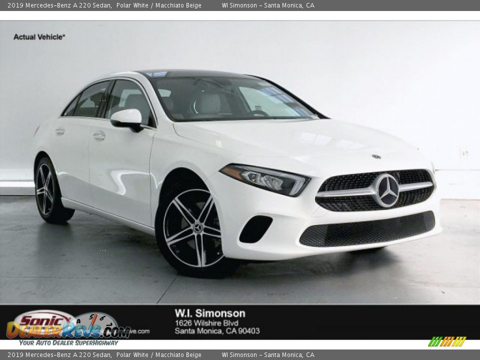 2019 Mercedes-Benz A 220 Sedan Polar White / Macchiato Beige Photo #1