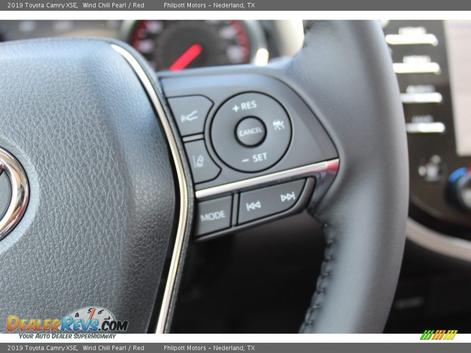 2019 Toyota Camry XSE Wind Chill Pearl / Red Photo #13
