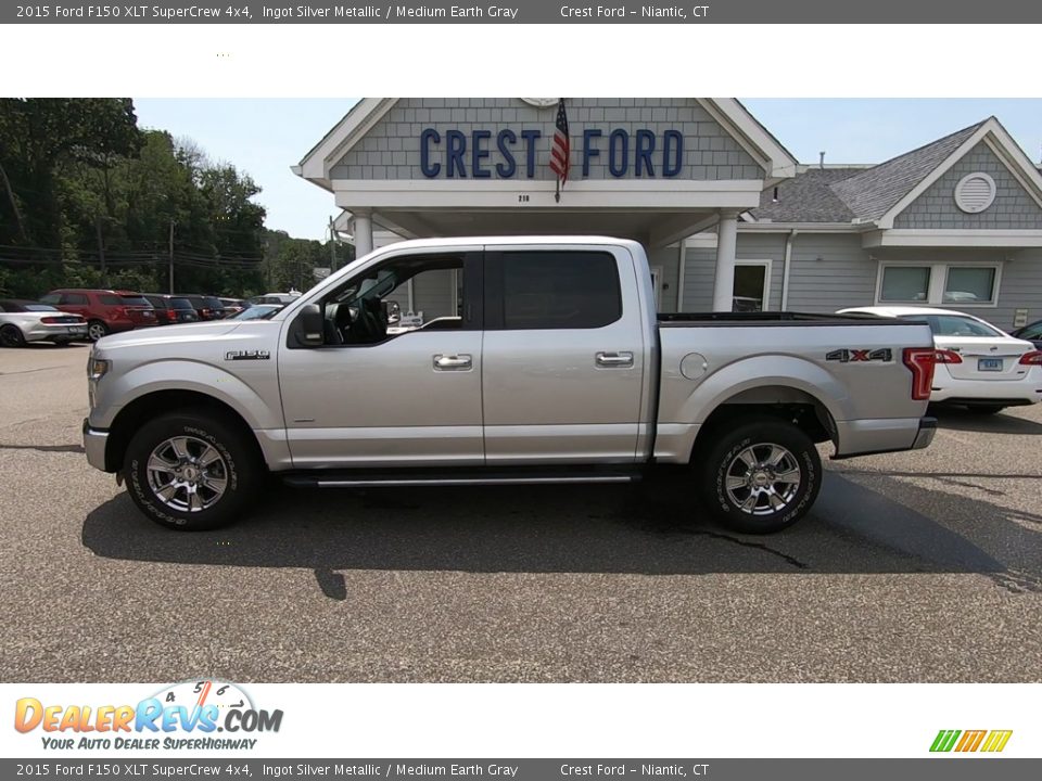 2015 Ford F150 XLT SuperCrew 4x4 Ingot Silver Metallic / Medium Earth Gray Photo #4