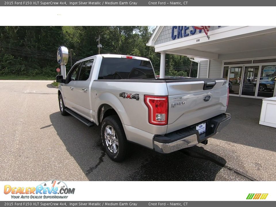 2015 Ford F150 XLT SuperCrew 4x4 Ingot Silver Metallic / Medium Earth Gray Photo #5