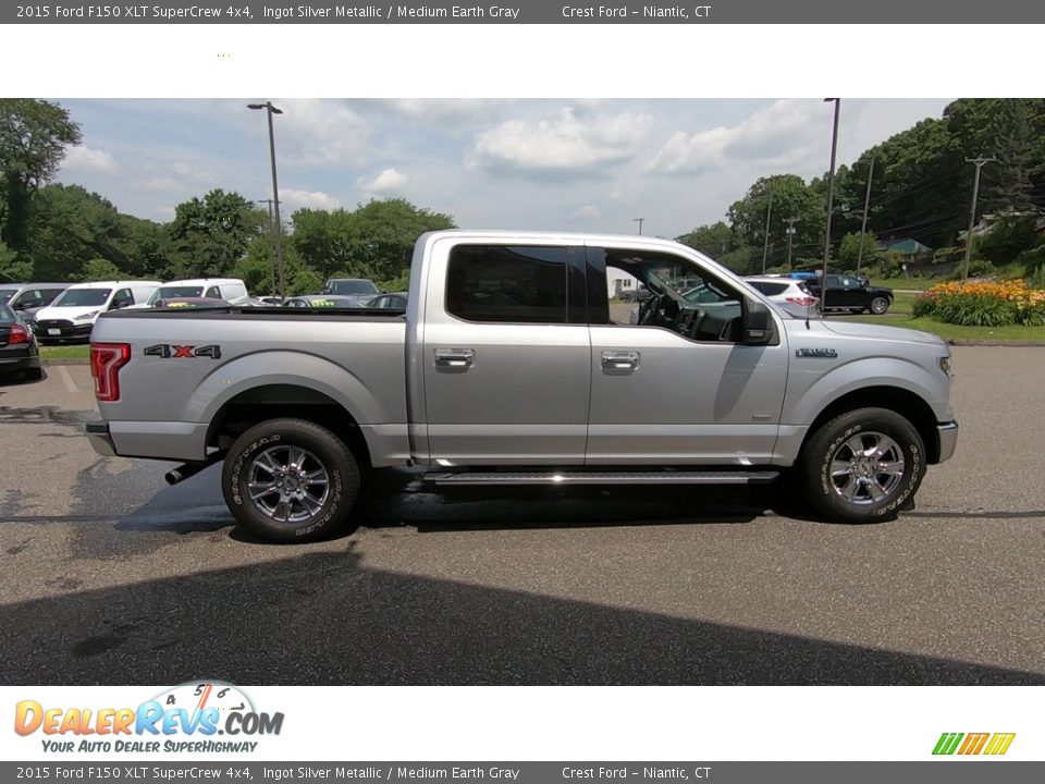 2015 Ford F150 XLT SuperCrew 4x4 Ingot Silver Metallic / Medium Earth Gray Photo #8