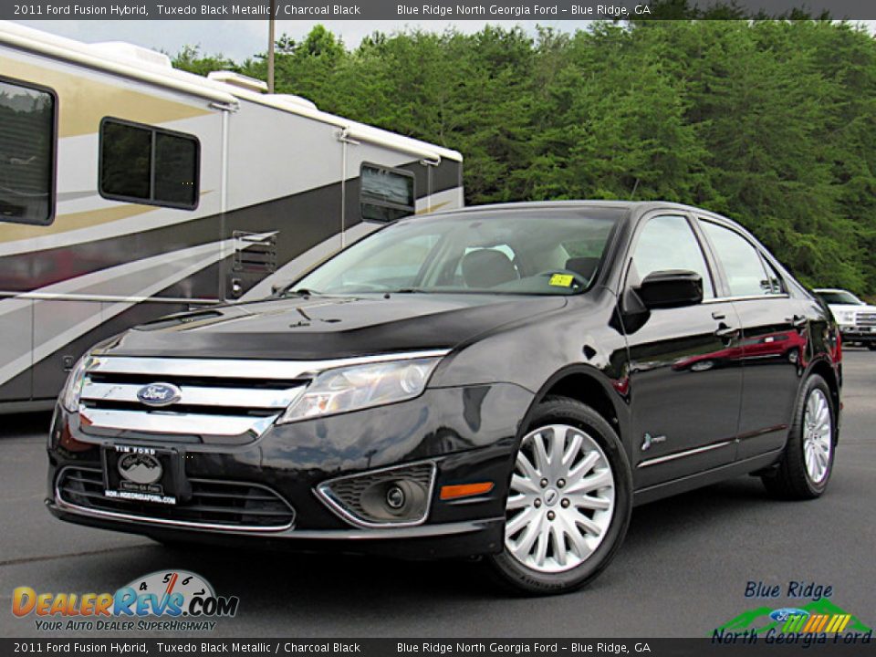 2011 Ford Fusion Hybrid Tuxedo Black Metallic / Charcoal Black Photo #1