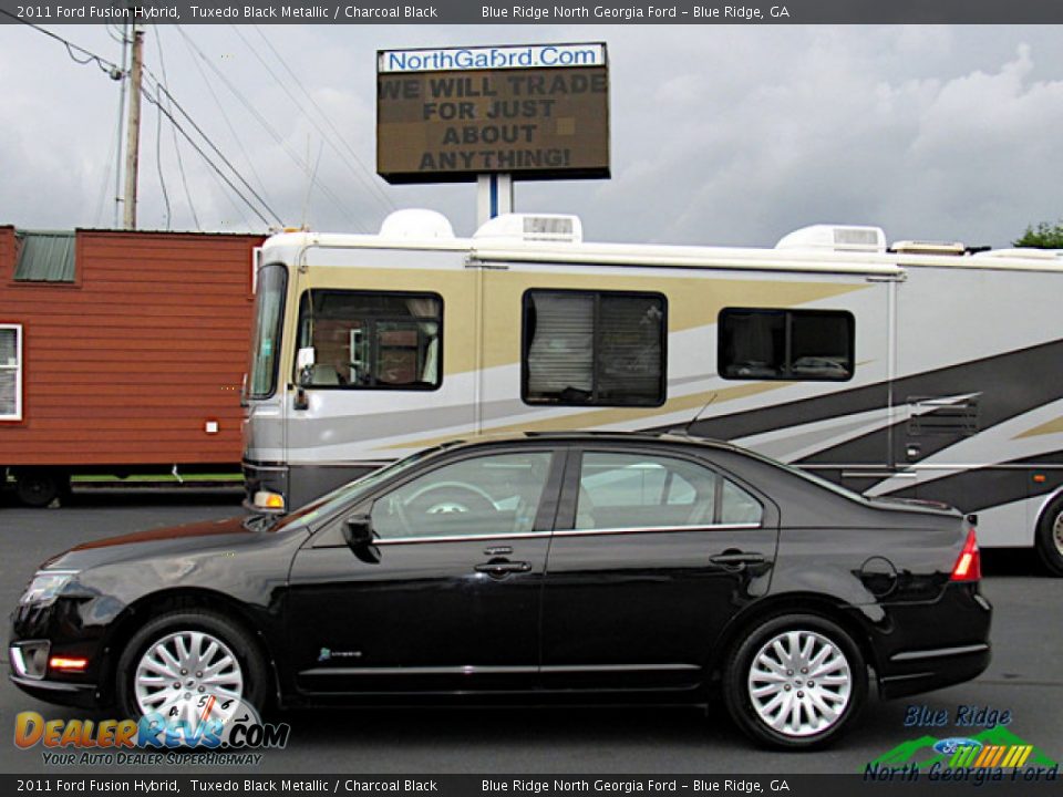 2011 Ford Fusion Hybrid Tuxedo Black Metallic / Charcoal Black Photo #2