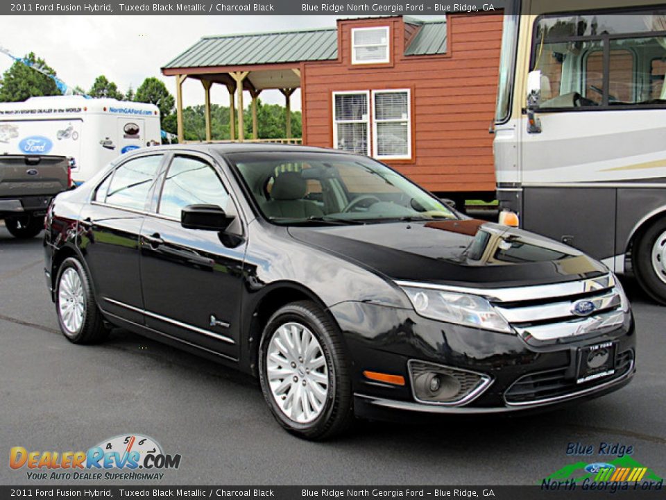 2011 Ford Fusion Hybrid Tuxedo Black Metallic / Charcoal Black Photo #7