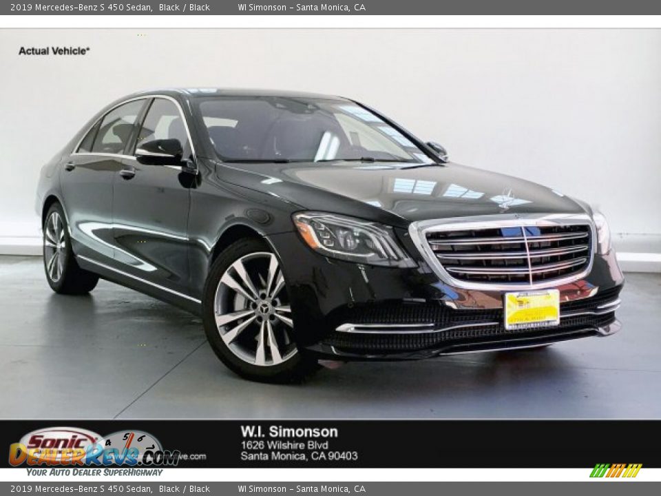 2019 Mercedes-Benz S 450 Sedan Black / Black Photo #1