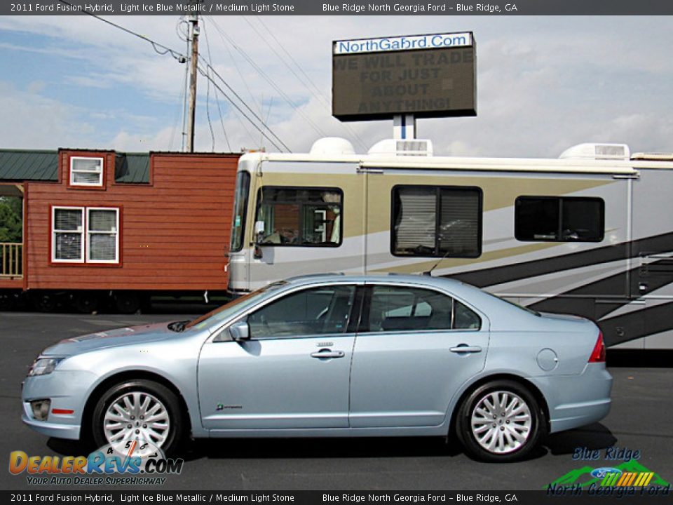 2011 Ford Fusion Hybrid Light Ice Blue Metallic / Medium Light Stone Photo #2