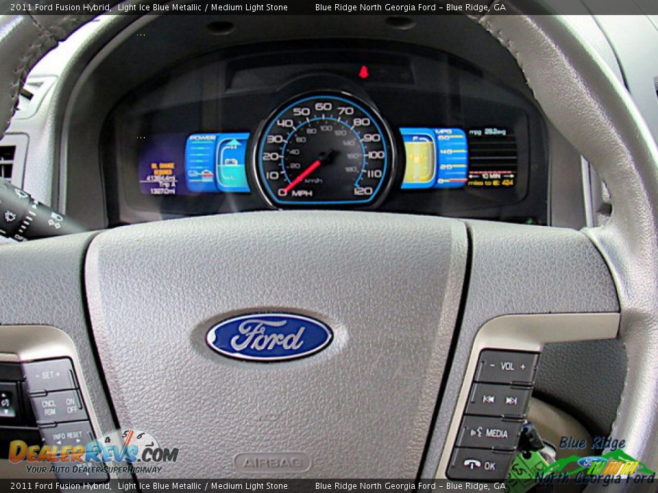 2011 Ford Fusion Hybrid Light Ice Blue Metallic / Medium Light Stone Photo #17