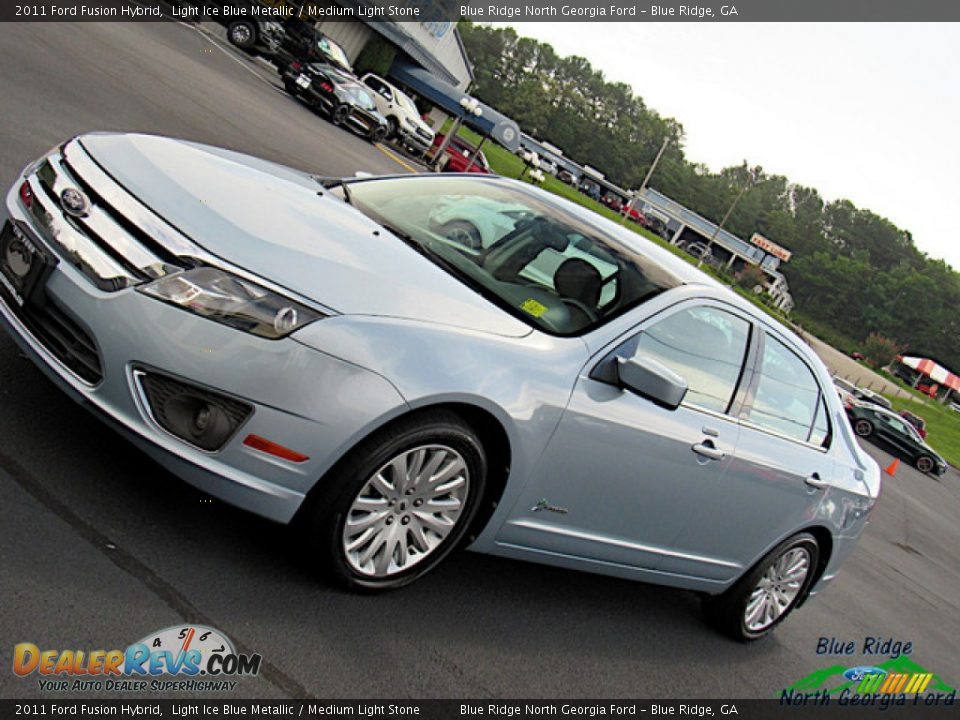 2011 Ford Fusion Hybrid Light Ice Blue Metallic / Medium Light Stone Photo #30