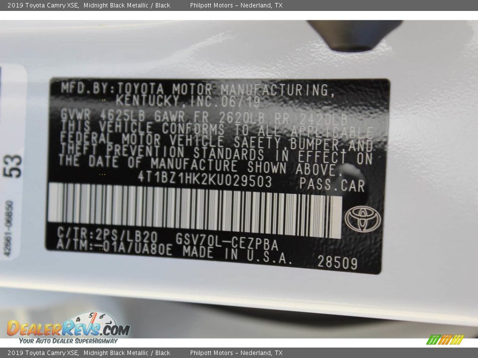 2019 Toyota Camry XSE Midnight Black Metallic / Black Photo #26