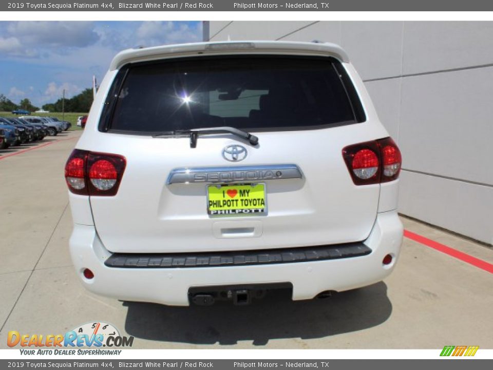 2019 Toyota Sequoia Platinum 4x4 Blizzard White Pearl / Red Rock Photo #7