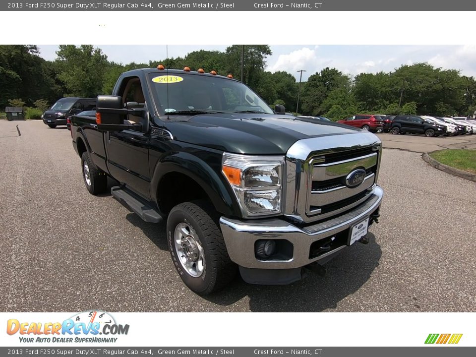 2013 Ford F250 Super Duty XLT Regular Cab 4x4 Green Gem Metallic / Steel Photo #1