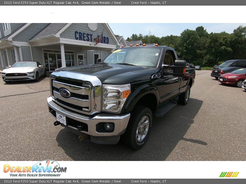 2013 Ford F250 Super Duty XLT Regular Cab 4x4 Green Gem Metallic / Steel Photo #3