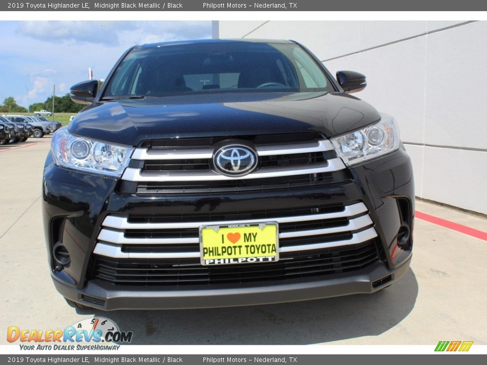 2019 Toyota Highlander LE Midnight Black Metallic / Black Photo #3