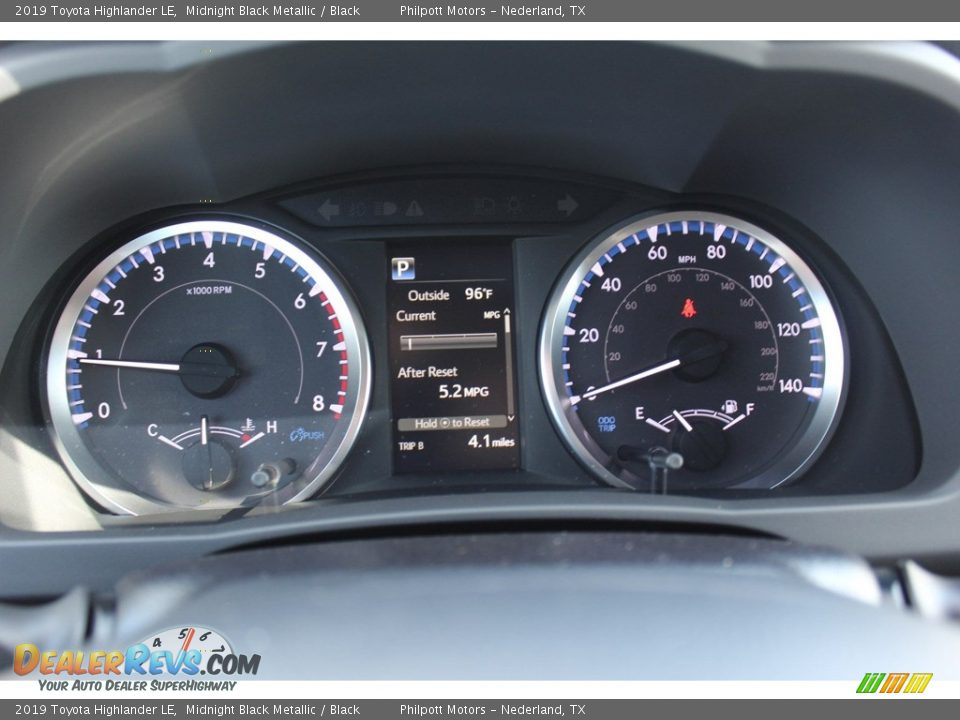 2019 Toyota Highlander LE Midnight Black Metallic / Black Photo #13