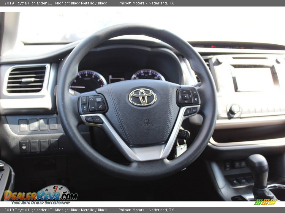 2019 Toyota Highlander LE Midnight Black Metallic / Black Photo #21