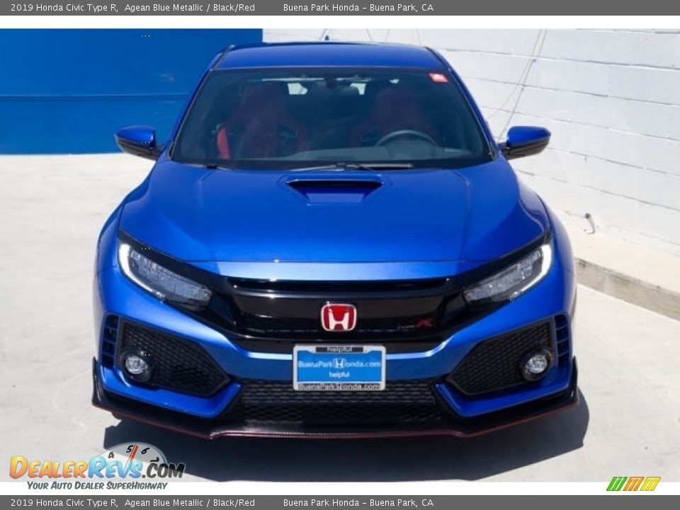 2019 Honda Civic Type R Agean Blue Metallic / Black/Red Photo #3