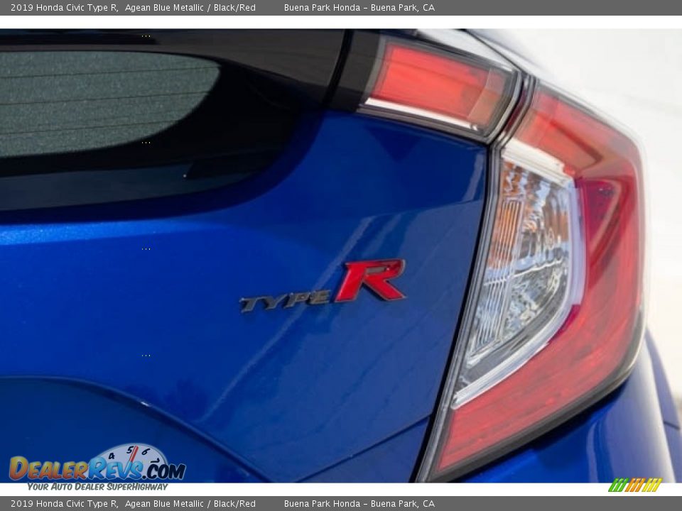 2019 Honda Civic Type R Agean Blue Metallic / Black/Red Photo #8