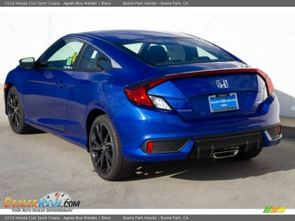 2019 Honda Civic Sport Coupe Agean Blue Metallic / Black Photo #2