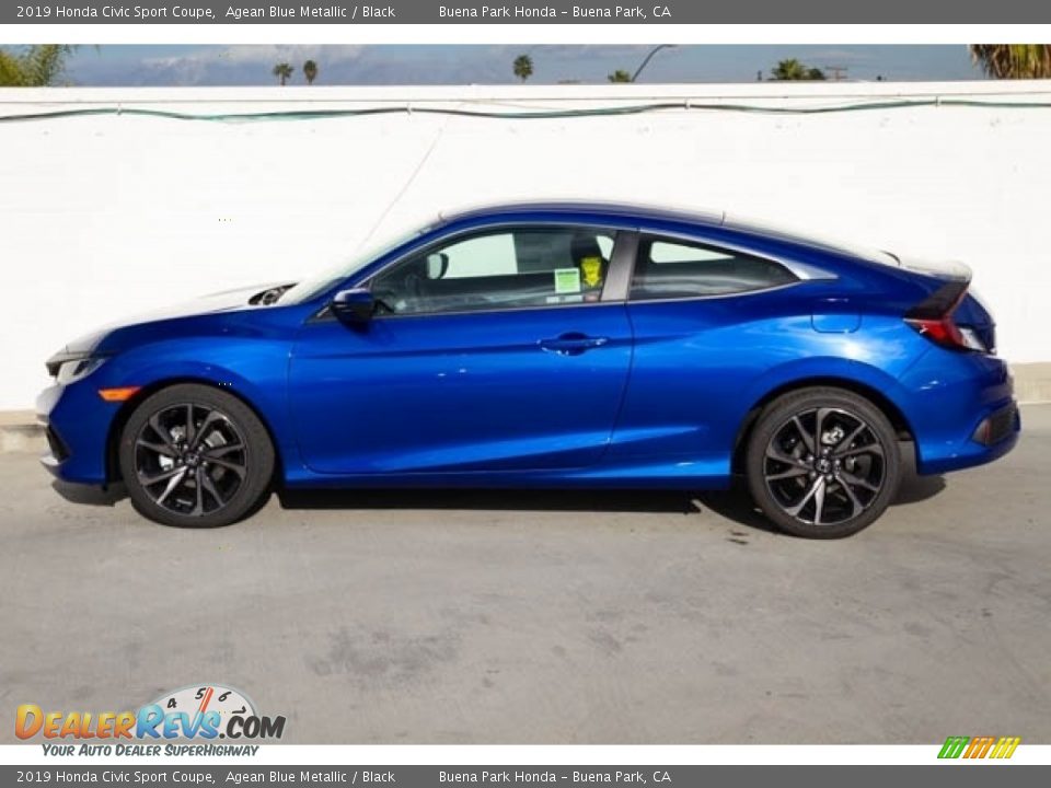 2019 Honda Civic Sport Coupe Agean Blue Metallic / Black Photo #5