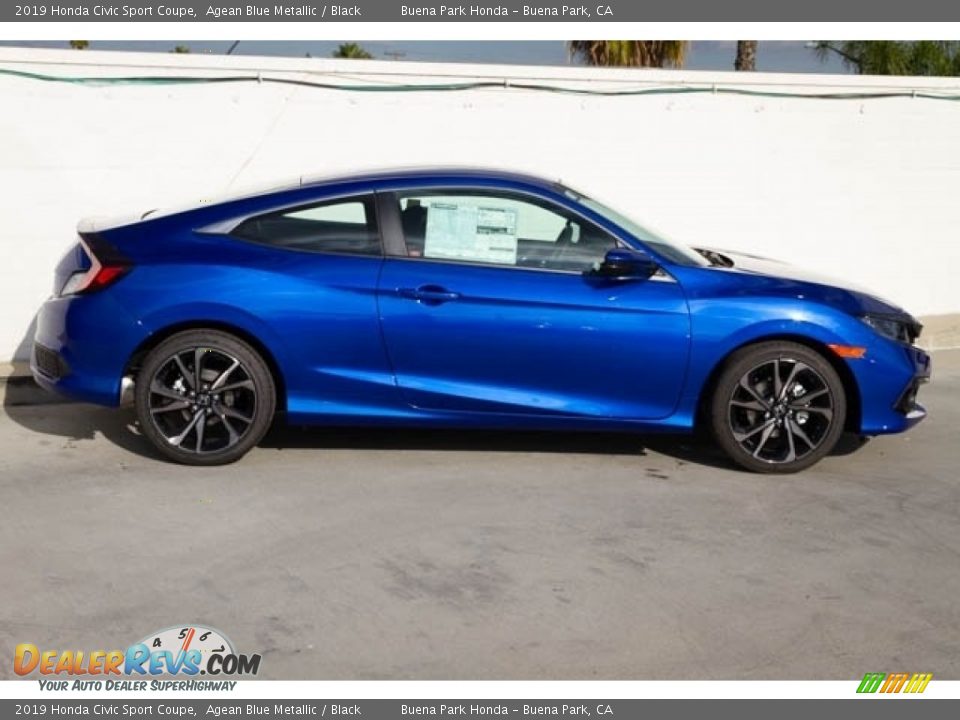 2019 Honda Civic Sport Coupe Agean Blue Metallic / Black Photo #9