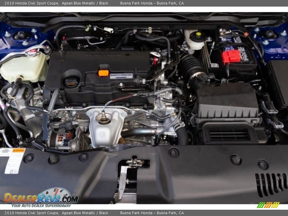 2019 Honda Civic Sport Coupe Agean Blue Metallic / Black Photo #10