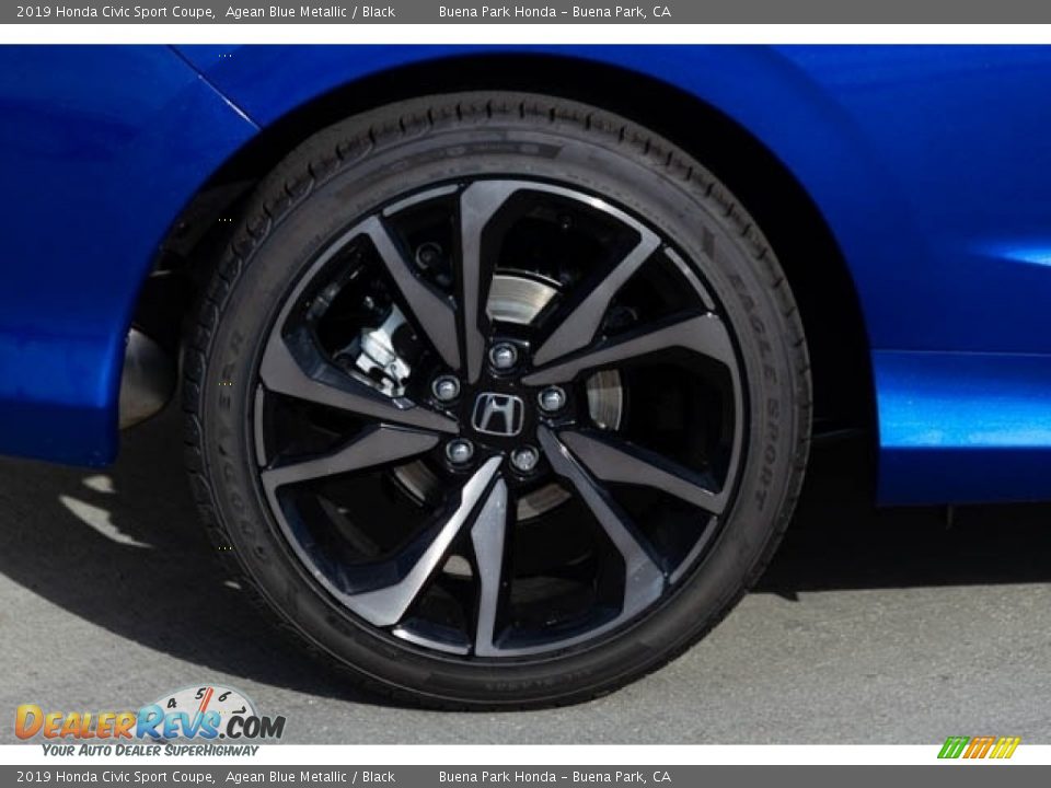 2019 Honda Civic Sport Coupe Agean Blue Metallic / Black Photo #11