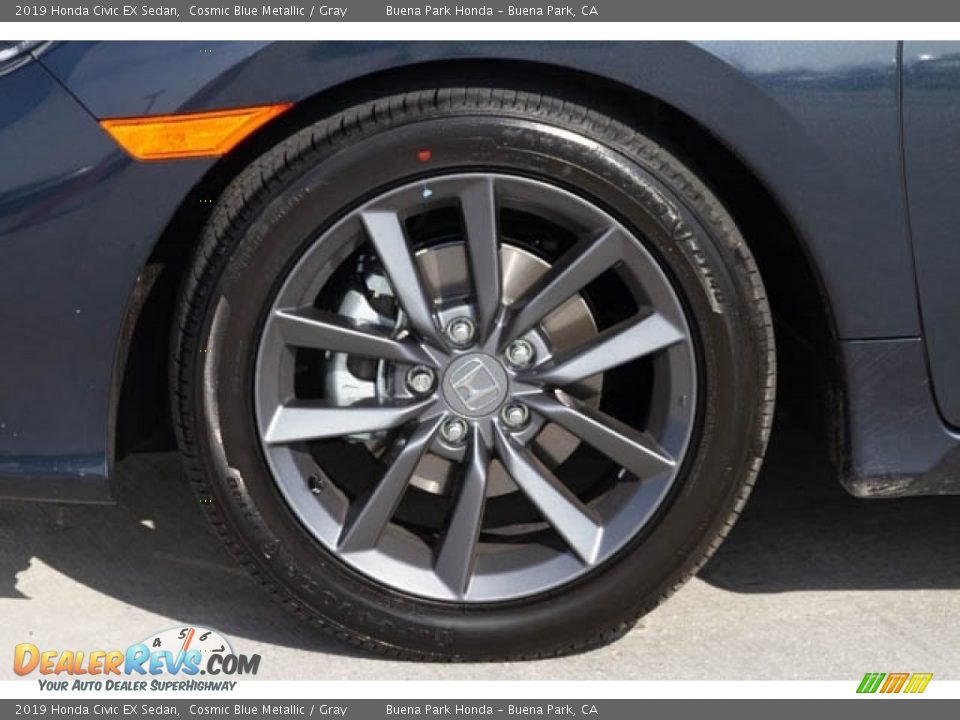 2019 Honda Civic EX Sedan Cosmic Blue Metallic / Gray Photo #13