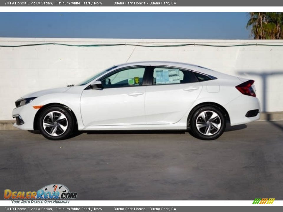 2019 Honda Civic LX Sedan Platinum White Pearl / Ivory Photo #5