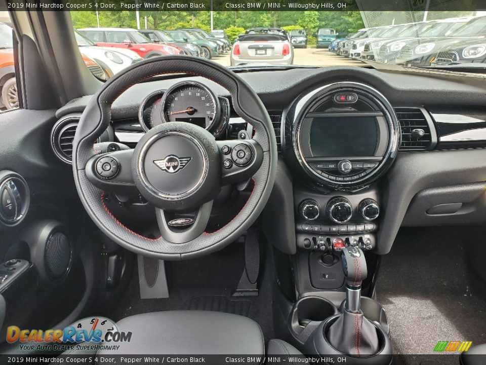 2019 Mini Hardtop Cooper S 4 Door Pepper White / Carbon Black Photo #6