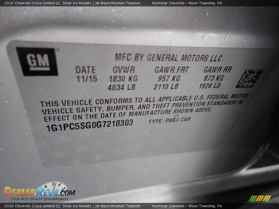 2016 Chevrolet Cruze Limited LS Silver Ice Metallic / Jet Black/Medium Titanium Photo #29