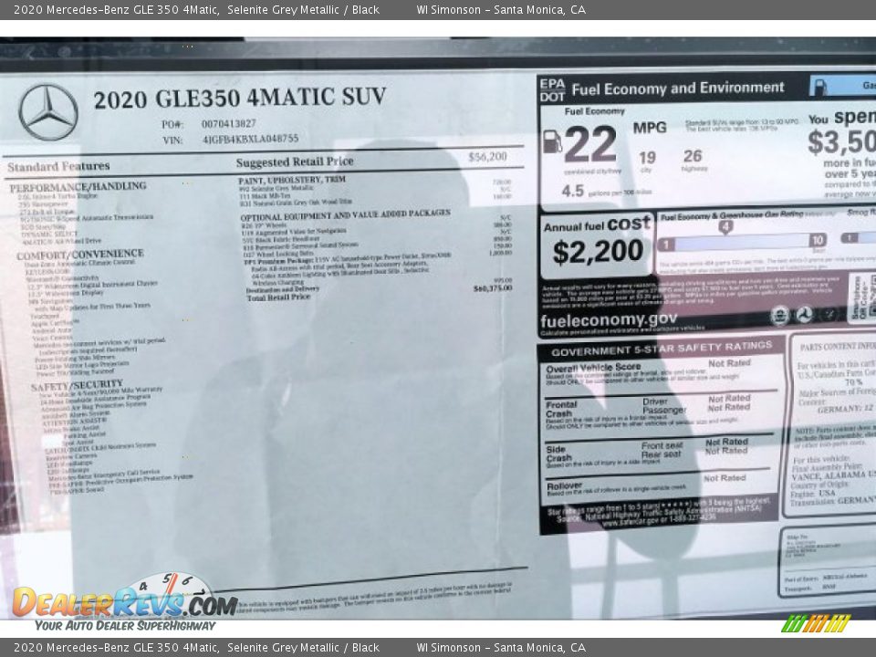 2020 Mercedes-Benz GLE 350 4Matic Selenite Grey Metallic / Black Photo #10