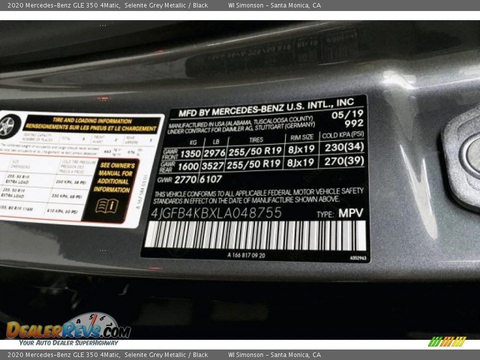 2020 Mercedes-Benz GLE 350 4Matic Selenite Grey Metallic / Black Photo #11