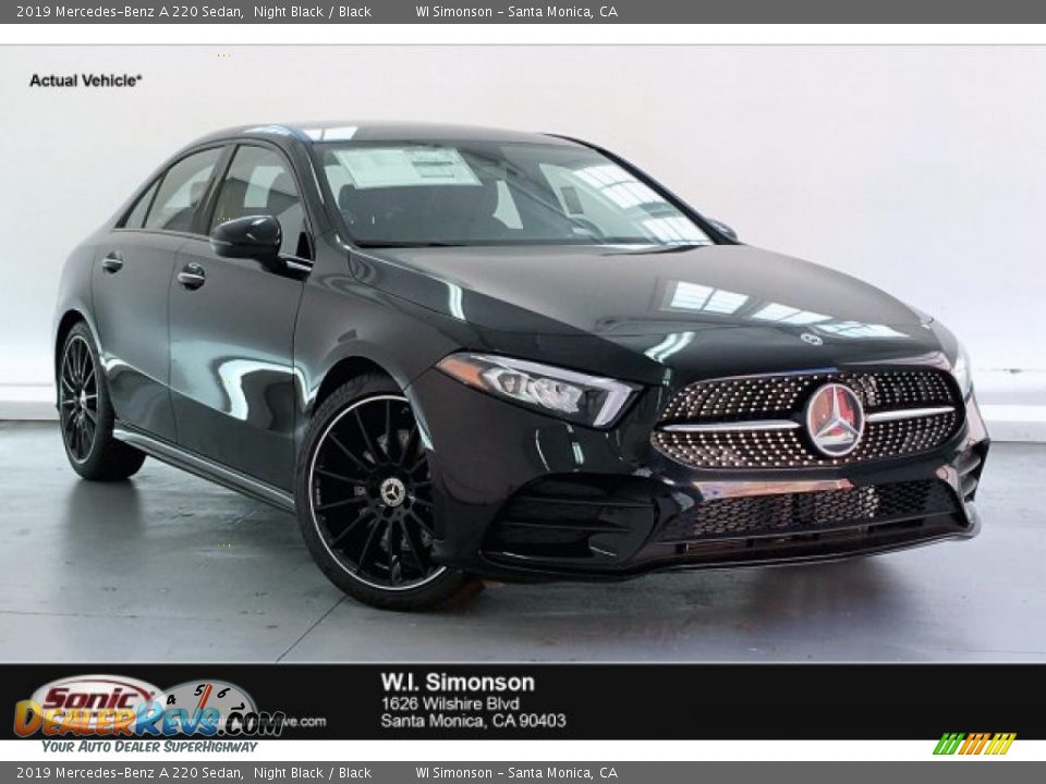 2019 Mercedes-Benz A 220 Sedan Night Black / Black Photo #1