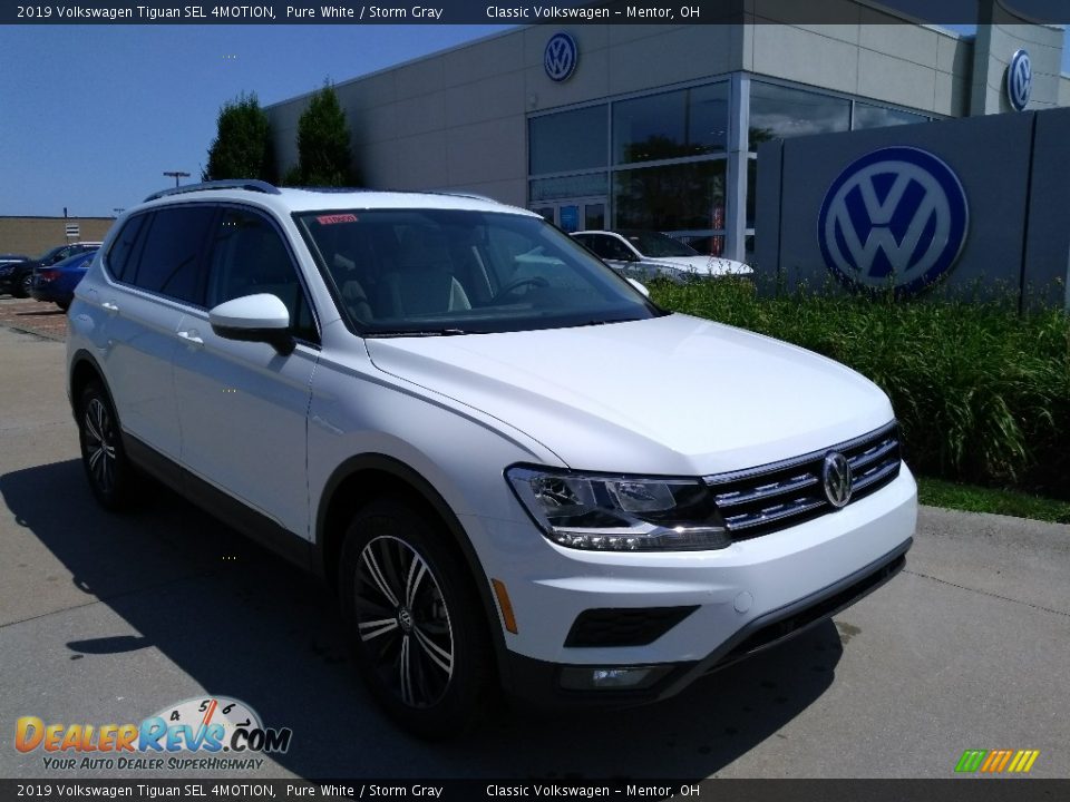 2019 Volkswagen Tiguan SEL 4MOTION Pure White / Storm Gray Photo #1