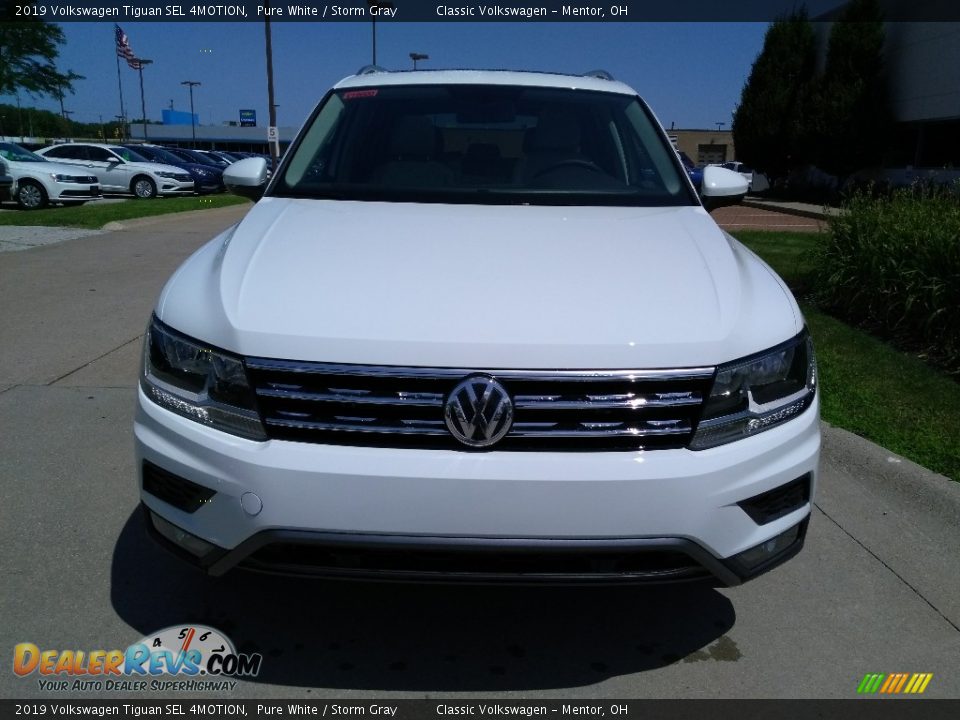 2019 Volkswagen Tiguan SEL 4MOTION Pure White / Storm Gray Photo #2