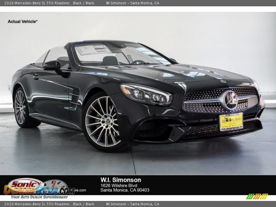 2019 Mercedes-Benz SL 550 Roadster Black / Black Photo #1