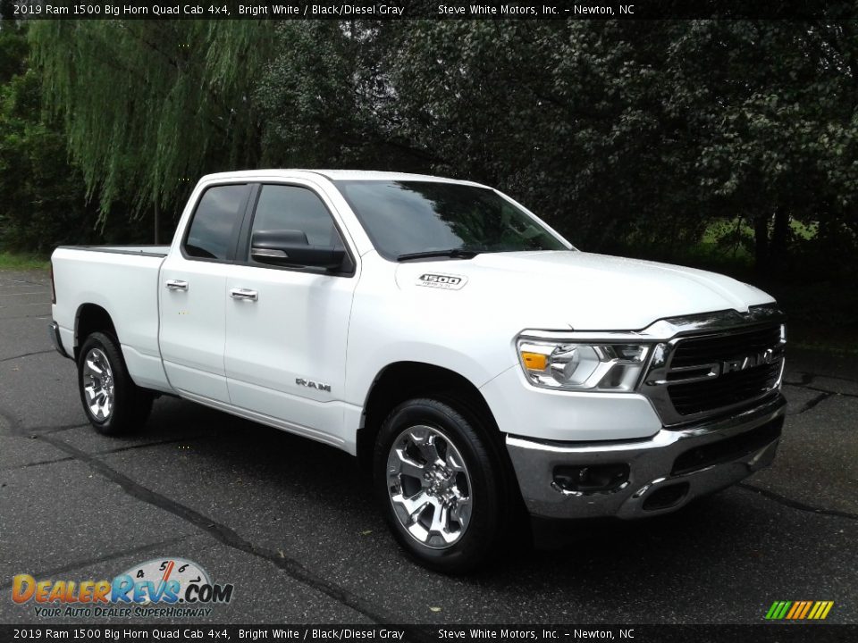 2019 Ram 1500 Big Horn Quad Cab 4x4 Bright White / Black/Diesel Gray Photo #4