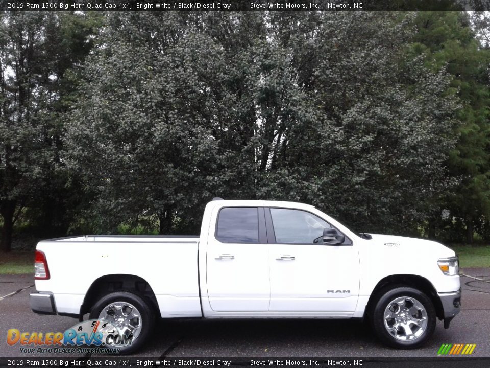 2019 Ram 1500 Big Horn Quad Cab 4x4 Bright White / Black/Diesel Gray Photo #5