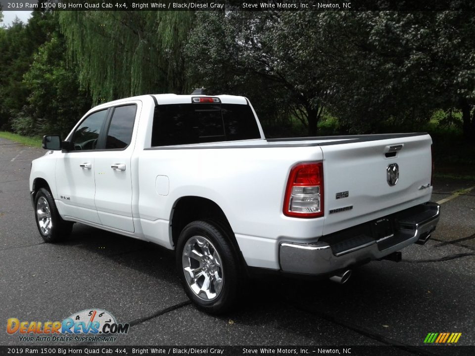 2019 Ram 1500 Big Horn Quad Cab 4x4 Bright White / Black/Diesel Gray Photo #8