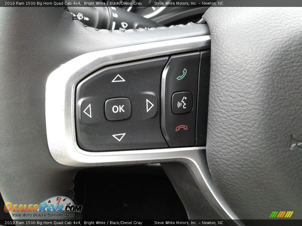 2019 Ram 1500 Big Horn Quad Cab 4x4 Bright White / Black/Diesel Gray Photo #17