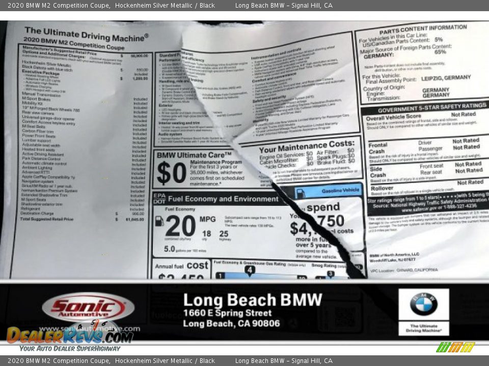 2020 BMW M2 Competition Coupe Hockenheim Silver Metallic / Black Photo #10