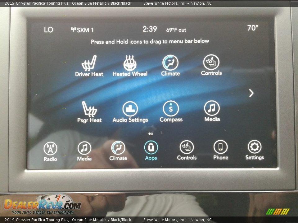 2019 Chrysler Pacifica Touring Plus Ocean Blue Metallic / Black/Black Photo #29