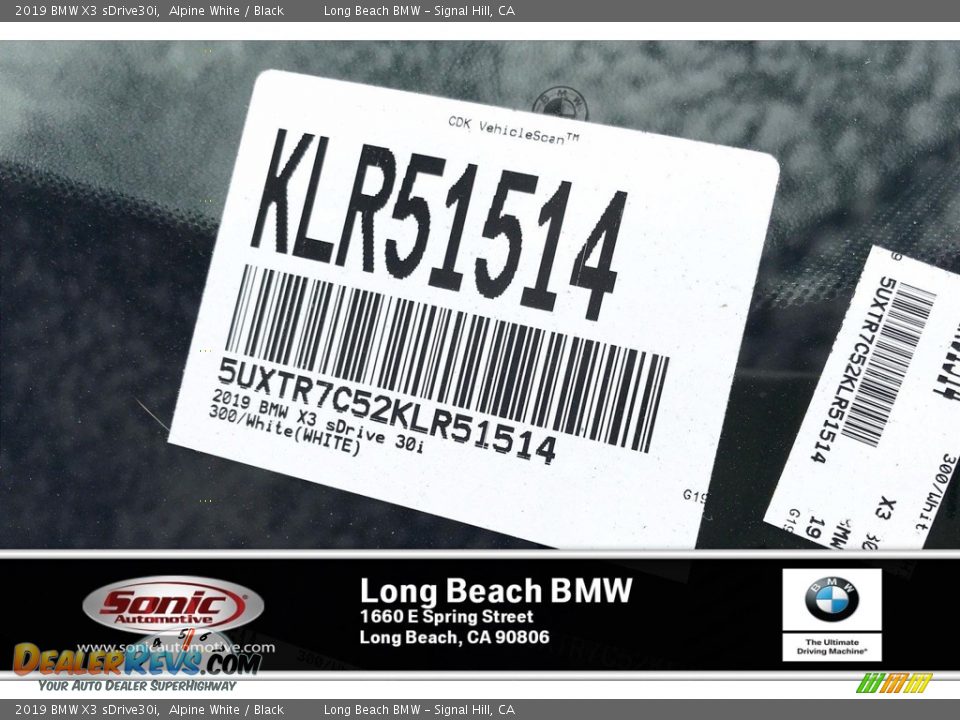 2019 BMW X3 sDrive30i Alpine White / Black Photo #11