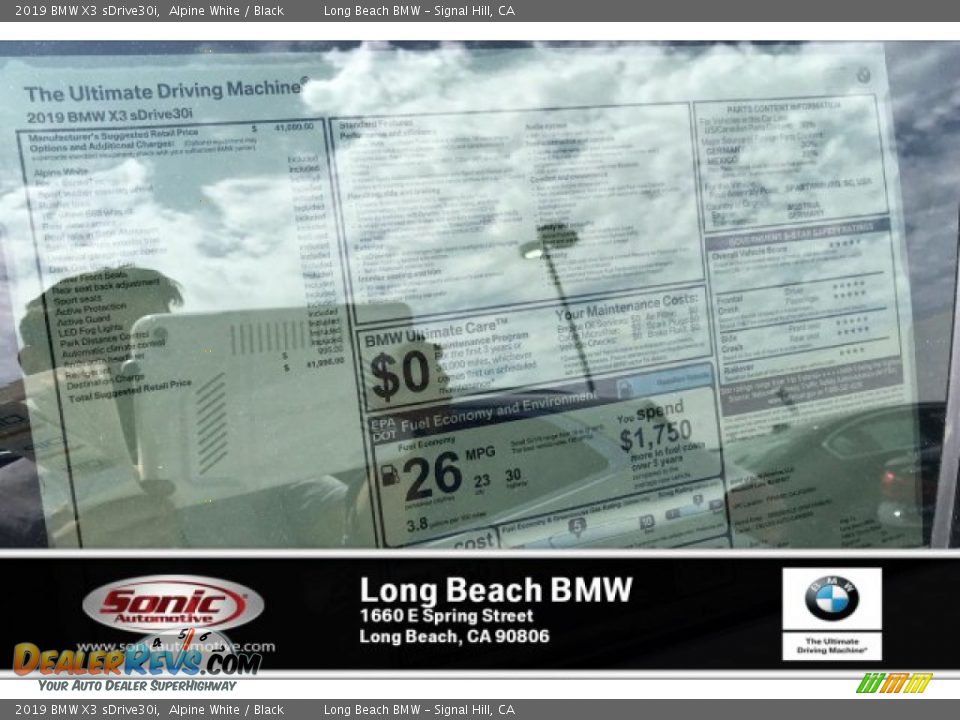 2019 BMW X3 sDrive30i Alpine White / Black Photo #11