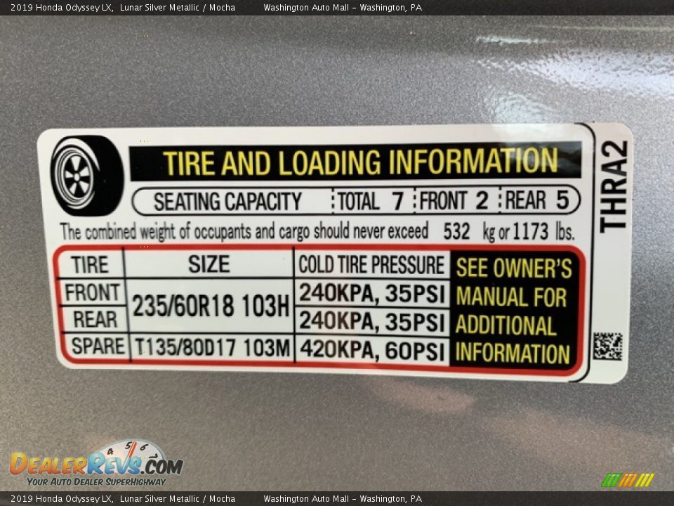 2019 Honda Odyssey LX Lunar Silver Metallic / Mocha Photo #8