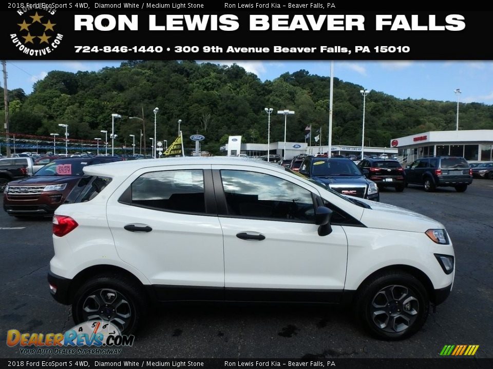 2018 Ford EcoSport S 4WD Diamond White / Medium Light Stone Photo #1