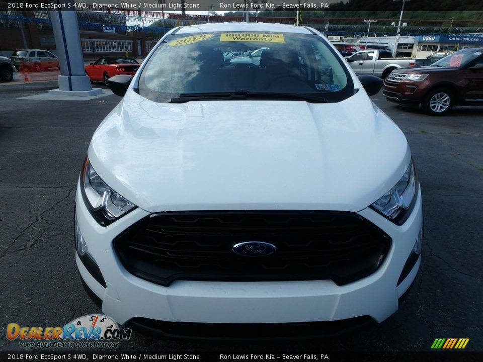 2018 Ford EcoSport S 4WD Diamond White / Medium Light Stone Photo #8